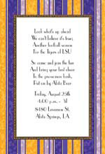 Purple and gold stripe invitations